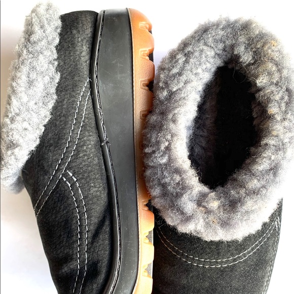 Ecolo Gic Suede Shearling Lined Slippers - Picture 7 of 8